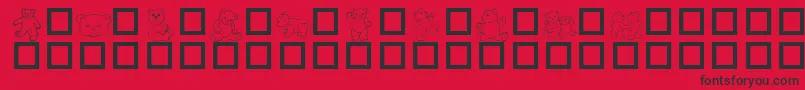 Teddydings1Dl Font – Black Fonts on Red Background