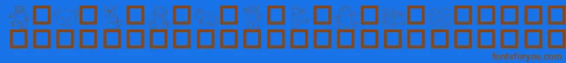 Teddydings1Dl Font – Brown Fonts on Blue Background