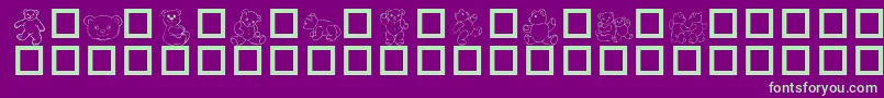 Teddydings1Dl Font – Green Fonts on Purple Background