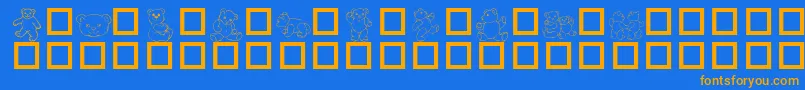 Fonte Teddydings1Dl – fontes laranjas em um fundo azul