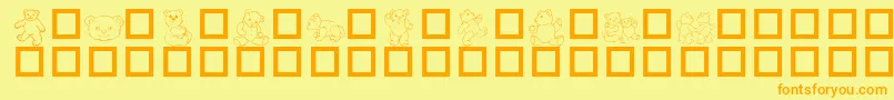 Teddydings1Dl Font – Orange Fonts on Yellow Background