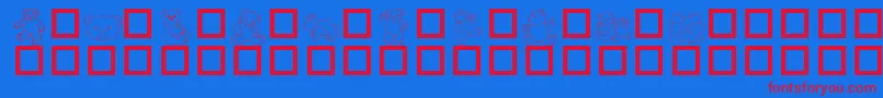 Teddydings1Dl Font – Red Fonts on Blue Background