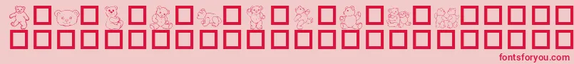 Teddydings1Dl Font – Red Fonts on Pink Background