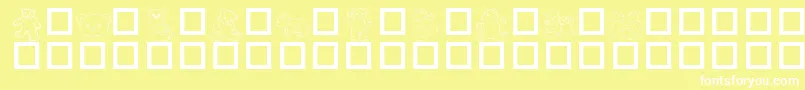 フォントTeddydings1Dl – 黄色い背景に白い文字