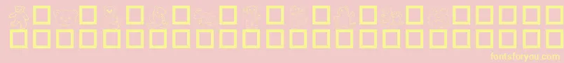 Teddydings1Dl Font – Yellow Fonts on Pink Background