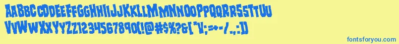 Freakfinderrotate Font – Blue Fonts on Yellow Background