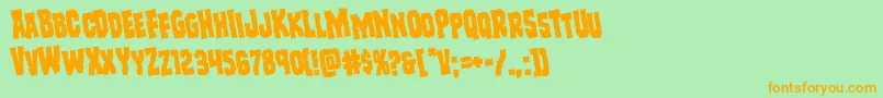 Freakfinderrotate Font – Orange Fonts on Green Background