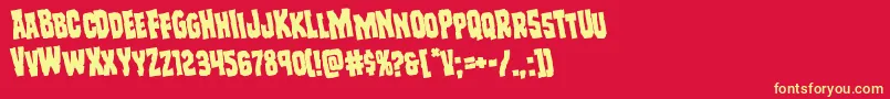 Freakfinderrotate Font – Yellow Fonts on Red Background