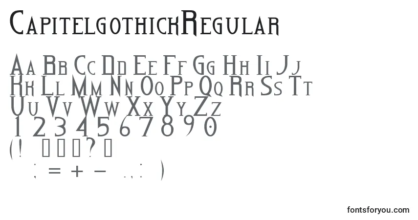A fonte CapitelgothickRegular – alfabeto, números, caracteres especiais