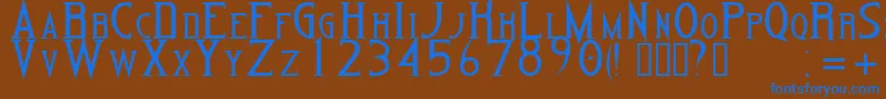 CapitelgothickRegular Font – Blue Fonts on Brown Background