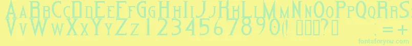 CapitelgothickRegular Font – Green Fonts on Yellow Background