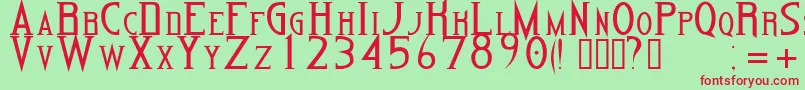 CapitelgothickRegular Font – Red Fonts on Green Background