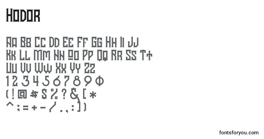 A fonte Hodor – alfabeto, números, caracteres especiais