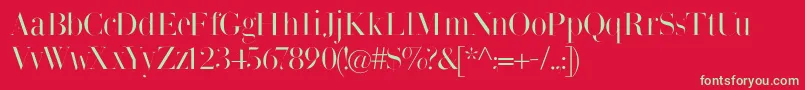 フォントBodonisbulemy – 赤い背景に緑の文字