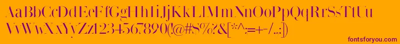 Bodonisbulemy-Schriftart – Violette Schriften auf orangefarbenem Hintergrund