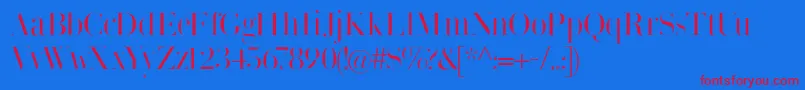 Bodonisbulemy Font – Red Fonts on Blue Background