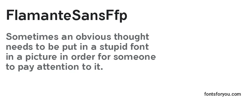 Review of the FlamanteSansFfp Font
