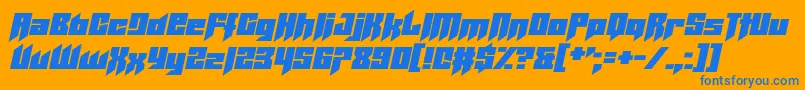 Helicopta Font – Blue Fonts on Orange Background