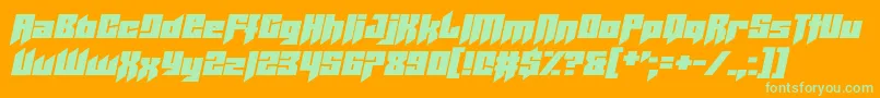 Helicopta Font – Green Fonts on Orange Background