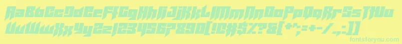 Helicopta Font – Green Fonts on Yellow Background