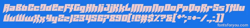 Helicopta Font – Pink Fonts on Blue Background