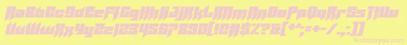 Helicopta Font – Pink Fonts on Yellow Background