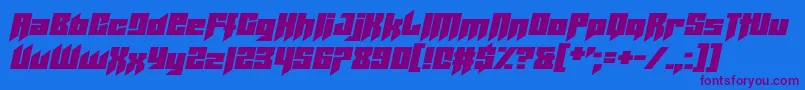 Helicopta Font – Purple Fonts on Blue Background