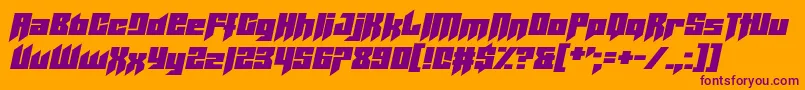 Helicopta-fontti – violetit fontit oranssilla taustalla