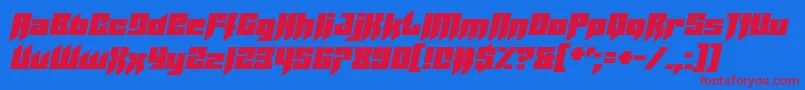 Helicopta Font – Red Fonts on Blue Background