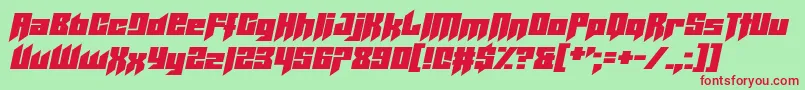 Helicopta Font – Red Fonts on Green Background