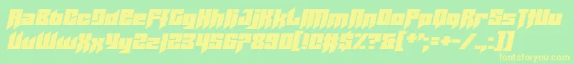 Helicopta Font – Yellow Fonts on Green Background