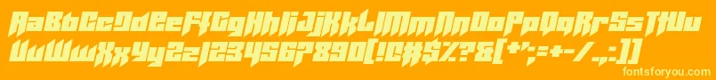 Helicopta Font – Yellow Fonts on Orange Background