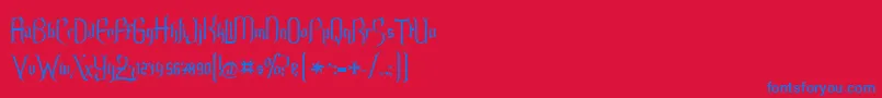 Endoralt Font – Blue Fonts on Red Background