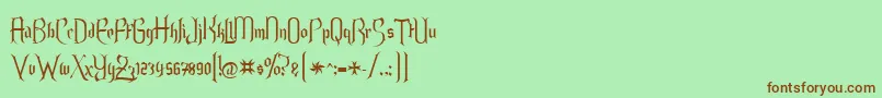 Endoralt Font – Brown Fonts on Green Background