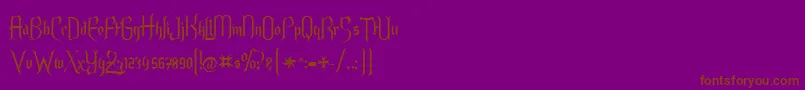 Endoralt Font – Brown Fonts on Purple Background