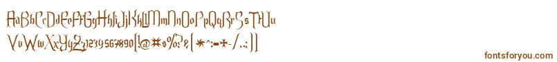 Endoralt-fontti – ruskeat fontit valkoisella taustalla