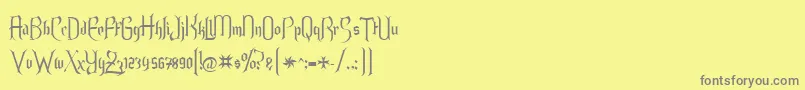 フォントEndoralt – 黄色の背景に灰色の文字