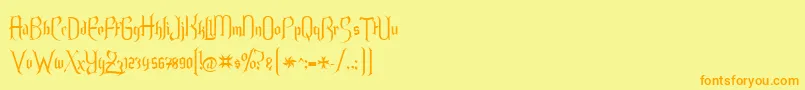 Endoralt Font – Orange Fonts on Yellow Background