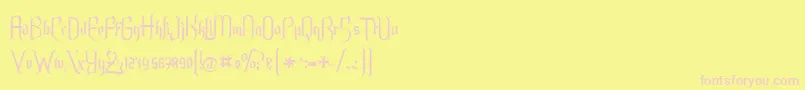 Endoralt-fontti – vaaleanpunaiset fontit keltaisella taustalla