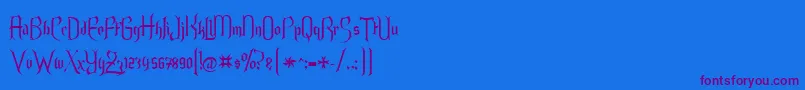 Endoralt Font – Purple Fonts on Blue Background