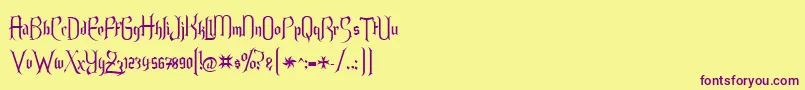 Endoralt Font – Purple Fonts on Yellow Background