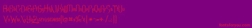 Endoralt Font – Red Fonts on Purple Background
