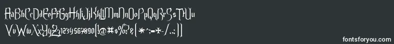 フォントEndoralt – 黒い背景に白い文字