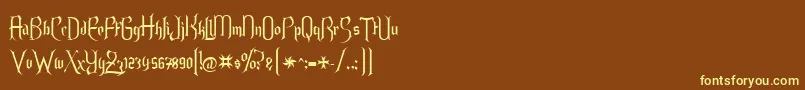 Endoralt-fontti – keltaiset fontit ruskealla taustalla