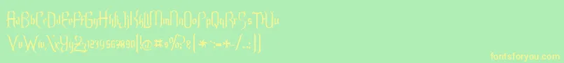 Endoralt Font – Yellow Fonts on Green Background