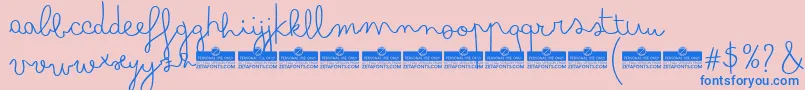 BimboFinetipTrial Font – Blue Fonts on Pink Background