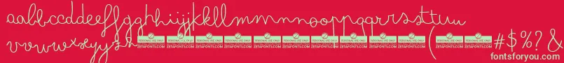 BimboFinetipTrial Font – Green Fonts on Red Background