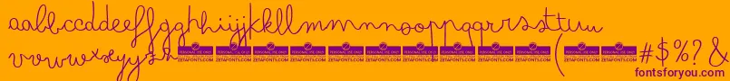 BimboFinetipTrial Font – Purple Fonts on Orange Background