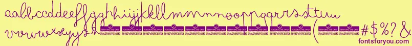 BimboFinetipTrial Font – Purple Fonts on Yellow Background