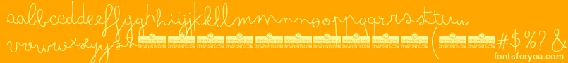 BimboFinetipTrial Font – Yellow Fonts on Orange Background